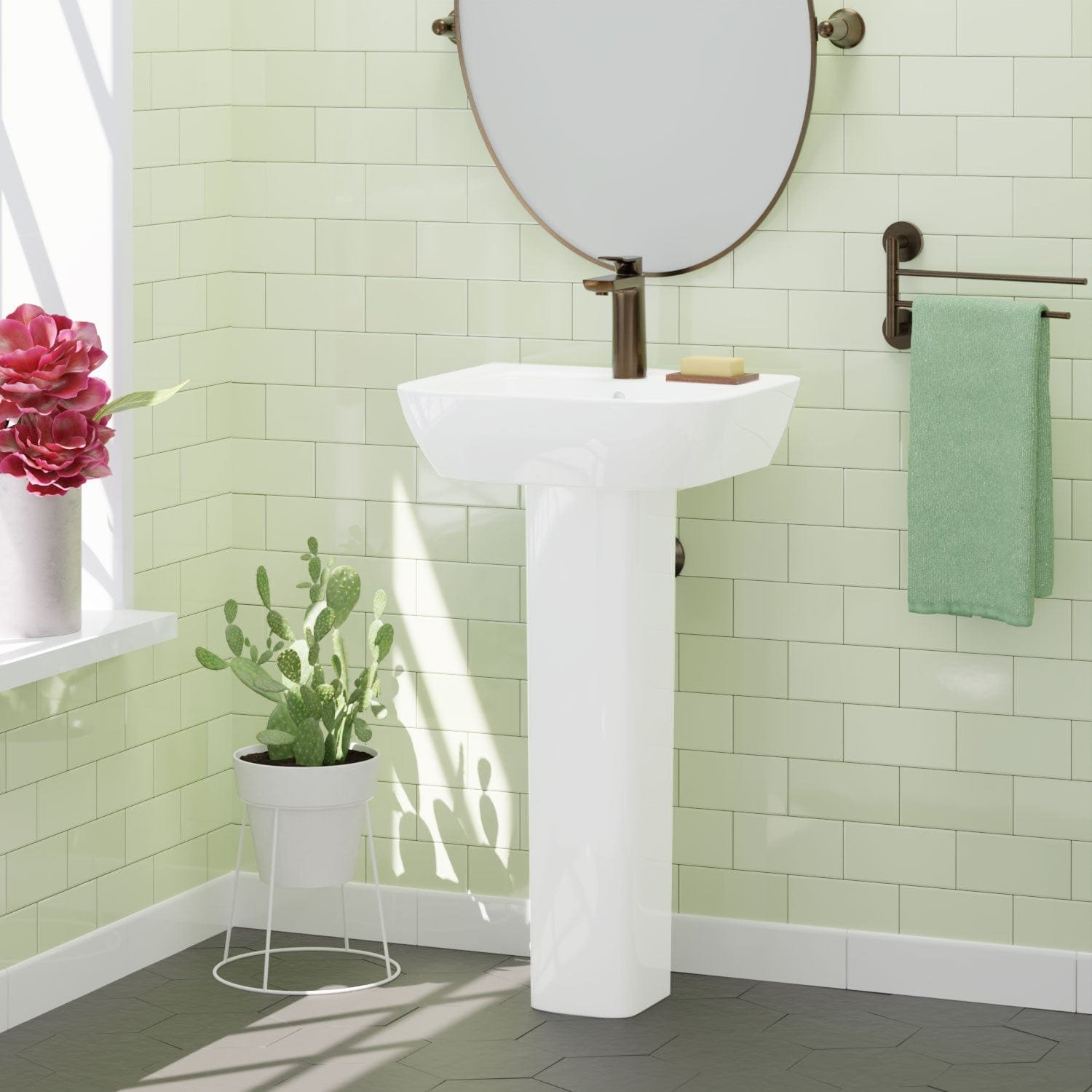 Contemporary Pedestal Bathroom Sink